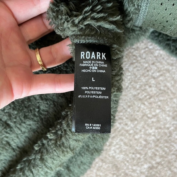 Roark Mens Rambler High Pile Fleece Full Zip Jacket Large Olive Camo NEW - Picture 5 of 5